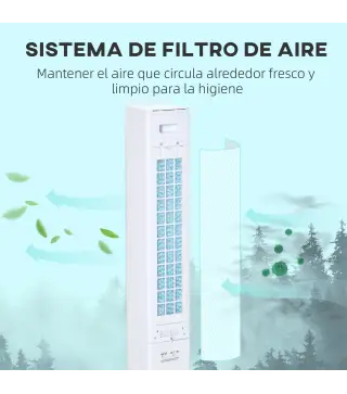 Enfriador de Aire Bajo Consumo 3 en1 Oscilante Humificador con 3L Control Remoto Pantalla LED 3 Velocidades 3 Modos y Temporizad