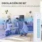 Enfriador de Aire Bajo Consumo 3 en1 Oscilante Humificador con 3L Control Remoto Pantalla LED 3 Velocidades 3 Modos y Temporizad