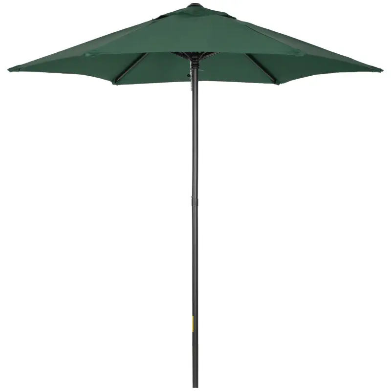 Parasol de Terraza con Mástil de Aluminio Techo de Ventilación y Poste Desmontable Impermeable para Patio Verde