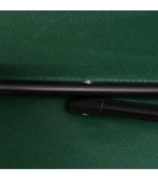 Parasol de Terraza con Mástil de Aluminio Techo de Ventilación y Poste Desmontable Impermeable para Patio Verde