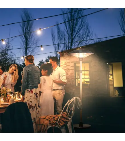 Calefactor de Pie de Exterior 1200/1800/3000W Estufa de Infrarrojos con Altura Ajustable Ø58,5x160-200 cm Plata