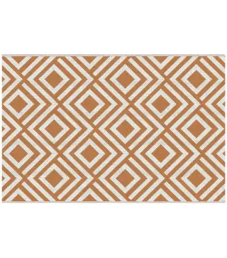 Alfombra Exterior Reversible 182x274 cm de Plástico Impermeable para Terraza Patio Camping Playa Rojo y Blanco