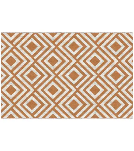 Alfombra Exterior Reversible 182x274 cm de Plástico Impermeable para Terraza Patio Camping Playa Rojo y Blanco