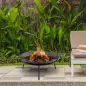 Brasero de Exterior para Jardín Pozo de Fuego de Metal con Atizador para Patio Terraza Ø47x21 cm Negro