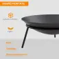 Brasero de Exterior para Jardín Pozo de Fuego de Metal con Atizador para Patio Terraza Ø47x21 cm Negro Brasero de Exterior para Jardín Pozo de Fuego de Metal con Atizador para Patio Terraza Ø47x21 cm Negro