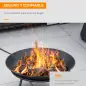 Brasero de Exterior para Jardín Pozo de Fuego de Metal con Atizador para Patio Terraza Ø47x21 cm Negro