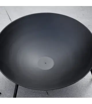 Brasero de Exterior para Jardín Pozo de Fuego de Metal con Atizador para Patio Terraza Ø47x21 cm Negro