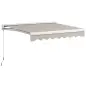 Toldo Retráctil Eléctrico Manual 250x200 cm Toldo Portátil con Mando a Distancia Manivela Manual Marco de Aluminio Crema