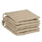 Juego de 6 Cojines para Sillas de Comedor 40x40 cm 6 Piezas Cojines para Sillas de Jardín Acolchados con Cintas Caqui