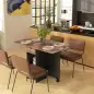 Mesa de Cocina Plegable con Ruedas Alas Abatibles Cajón y Estantes para 2-4 Personas 120x72x75 cm Marrón Rústico y Negro