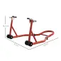Caballete Moto Soporte Delantero Universal de Acero con Horquillas en U y L para Rueda 10" 17" 18" Carga 200 kg Rojo