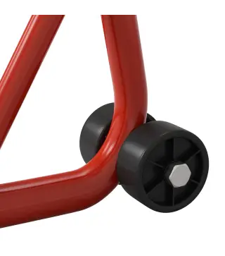 Caballete Moto Soporte Delantero Universal de Acero con Horquillas en U y L para Rueda 10" 17" 18" Carga 200 kg Rojo