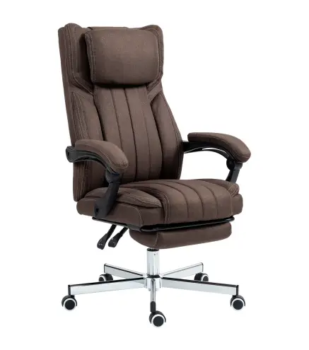 Silla de Masaje con 6 Puntos de Masaje con Altura Ajustable Control Remoto Reposapiés y Reposacabezas Marrón Oscuro