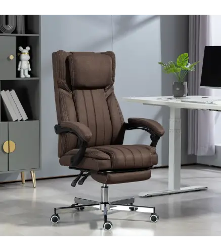 Silla de Masaje con 6 Puntos de Masaje con Altura Ajustable Control Remoto Reposapiés y Reposacabezas Marrón Oscuro