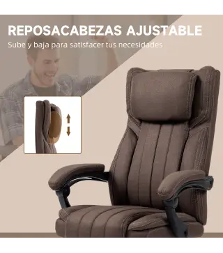 Silla de Masaje con 6 Puntos de Masaje con Altura Ajustable Control Remoto Reposapiés y Reposacabezas Marrón Oscuro