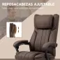 Silla de Masaje con 6 Puntos de Masaje con Altura Ajustable Control Remoto Reposapiés y Reposacabezas Marrón Oscuro