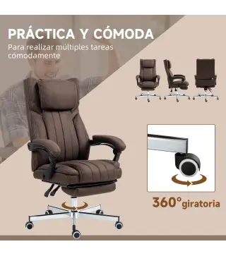 Silla de Masaje con 6 Puntos de Masaje con Altura Ajustable Control Remoto Reposapiés y Reposacabezas Marrón Oscuro