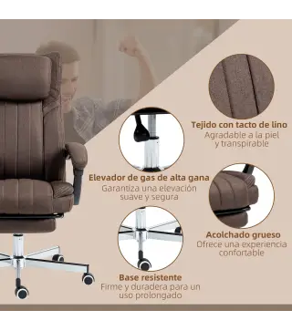 Silla de Masaje con 6 Puntos de Masaje con Altura Ajustable Control Remoto Reposapiés y Reposacabezas Marrón Oscuro