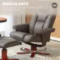 Sillón Reclinable con Reposapiés Tapizado en PU y Estructura de Madera Carga 150 kg Butaca para Dormitorio Marrón