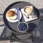 Mesa de Jardín Redonda de 2 Niveles con Bordes Elevados Bandeja Inferior para Exterior e Interior Ø32x51 cm Negro