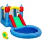 Castillo Hinchable 415x205x190 cm con Tobogán Foso de Bolas Canasta Inflador y Bolsa para Interior y Exterior