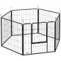 Parque para Perros de 6 Paneles de 80 cm de Altura con Puerta para Interior y Exterior Negro Parque para Perros de 6 Paneles de 80 cm de Altura con Puerta para Interior y Exterior Negro