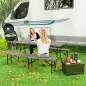 Conjunto de Camping Plegable de Mesa y Bancos Imitación Madera para Exterior 180x74x74 cm y 182x28x42 cm Marrón