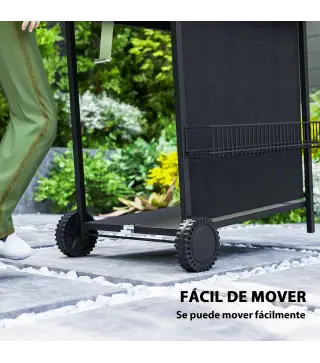 Barbacoa de Gas con 4 Quemadores Quemador Lateral Tapa con Termómetro Parrilla y Mesa Lateral Ruedas 121x54x97 cm Negro