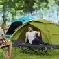 Cama de Camping Plegable con Colchón Extraíble Reposacabezas y Bolsa de Transporte 186x68x37 cm Negro