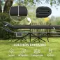 Cama de Camping Plegable con Colchón Extraíble Reposacabezas y Bolsa de Transporte 186x68x37 cm Negro