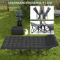 Cama de Camping Plegable con Colchón Extraíble Reposacabezas y Bolsa de Transporte 186x68x37 cm Negro