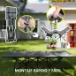 Cama de Camping Plegable con Cojín Integrado Reposacabezas y Bolsillo Lateral 187x67x37 cm Gris