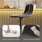 Conjunto 2 Taburetes Altos Ajustables 360° con Respaldo y Reposapiés para Cocina Bar o Comedor 40,5x44x84-104 cm Negro