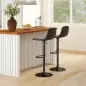 Conjunto 2 Taburetes Altos Ajustables 360° con Respaldo y Reposapiés para Cocina Bar o Comedor 40,5x44x84-104 cm Negro
