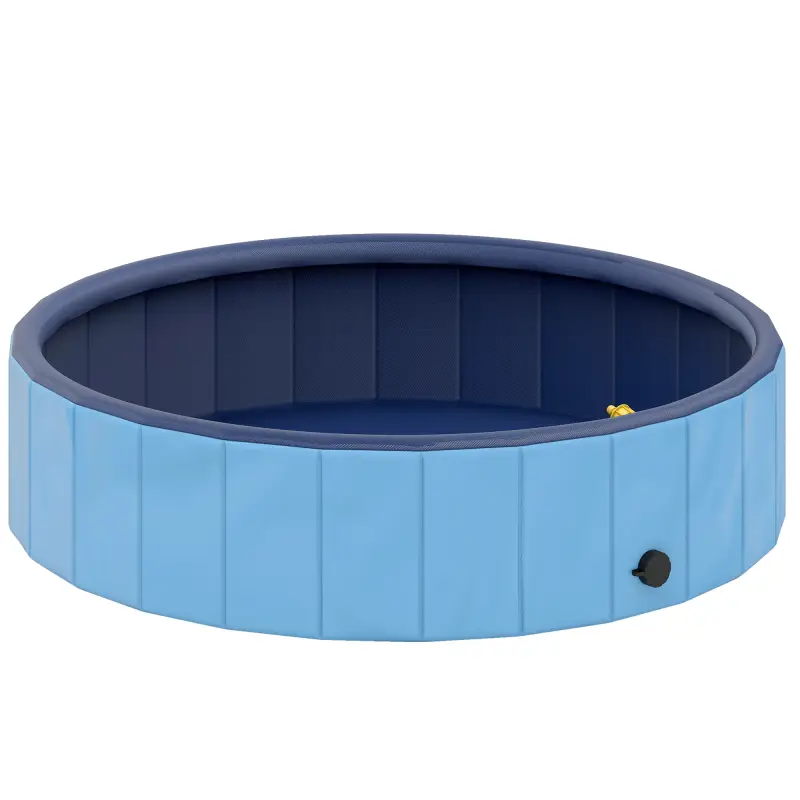 Piscina para Perros Grandes Plegable con Aspersor de PVC Antideslizante Resistente al Desgaste Ø120x30 cm Azul Claro