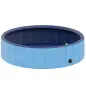 Piscina para Perros Grandes Plegable con Aspersor de PVC Antideslizante Resistente al Desgaste Ø120x30 cm Azul Claro