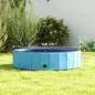 Piscina para Perros Grandes Plegable con Aspersor de PVC Antideslizante Resistente al Desgaste Ø120x30 cm Azul Claro