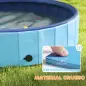 Piscina para Perros Grandes Plegable con Aspersor de PVC Antideslizante Resistente al Desgaste Ø120x30 cm Azul Claro