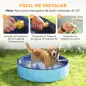 Piscina para Perros Grandes Plegable con Aspersor de PVC Antideslizante Resistente al Desgaste Ø120x30 cm Azul Claro
