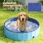 Piscina para Perros Grandes Plegable con Aspersor de PVC Antideslizante Resistente al Desgaste Ø120x30 cm Azul Claro