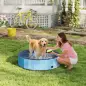 Piscina para Perros Grandes Plegable con Aspersor de PVC Antideslizante Resistente al Desgaste Ø120x30 cm Azul Claro