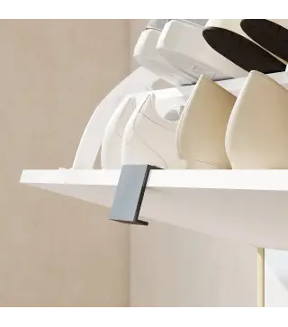 Zapatero Estrecho con 4 Puertas en Blanco Brillo Estantes Ajustables Patas de Madera para 20 Pares de Zapatos