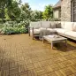 Set de 10 Piezas Baldosas de Exterior de Madera 31x31 cm 0,91 m² Suelo de Jardín Exterior Antideslizantes Natural
