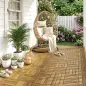 Set de 10 Piezas Baldosas de Exterior de Madera 31x31 cm 0,91 m² Suelo de Jardín Exterior Antideslizantes Natural