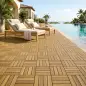 Set de 10 Piezas Baldosas de Exterior de Madera 31x31 cm 0,91 m² Suelo de Jardín Exterior Antideslizantes Natural