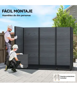 Cobertizo de Jardín Exterior 2,77 m² 244x131x201 cm con Suelo Puertas con Pestillo Ventanas y Ventilación Gris Oscuro