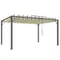 Pérgola de Jardín 3x4 m con Protección UPF30+ Gazebo con Techo Ajustable Estructura de Aluminio para Exterior Crema