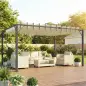 Pérgola de Jardín 3x4 m con Protección UPF30+ Gazebo con Techo Ajustable Estructura de Aluminio para Exterior Crema