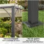 Pérgola de Jardín 3x4 m con Protección UPF30+ Gazebo con Techo Ajustable Estructura de Aluminio para Exterior Crema