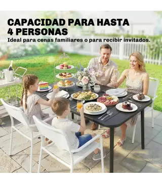 Mesa de Comedor de Jardín Rectangular 120x70x72 cm de Acero con Tablero con Listones para 4 Personas Gris